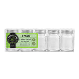 5 Pack Mini Round Glass Jar 50ml Silver Lid