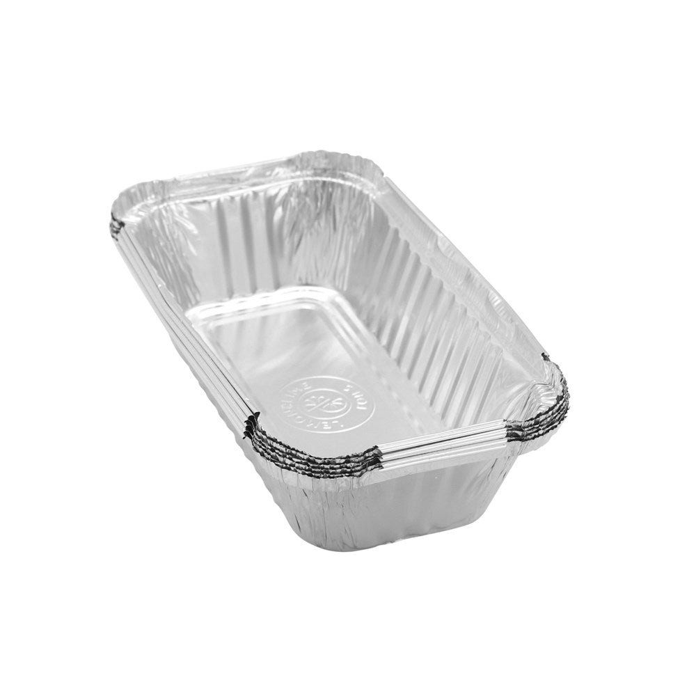 6 Pack Rectangle Foil Container With Lid 20 x 11 x 5cm