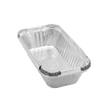6 Pack Rectangle Foil Container With Lid 20 x 11 x 5cm