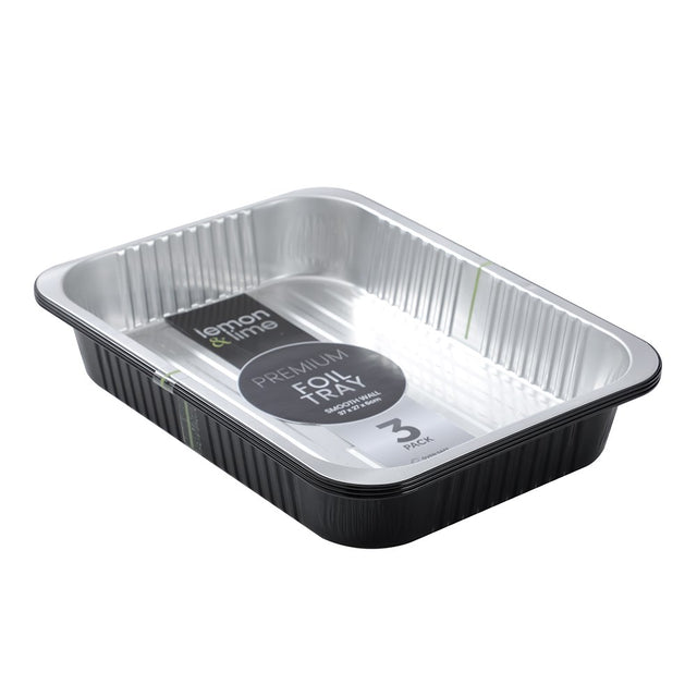 3 Pack Two-Tone Foil Container 37cm x 27cm x 6cm