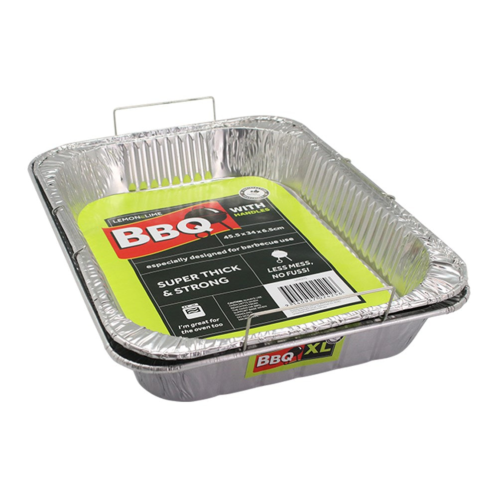 Foil Tray with Wire Handles 45.5 x 34 x 6.5cm
