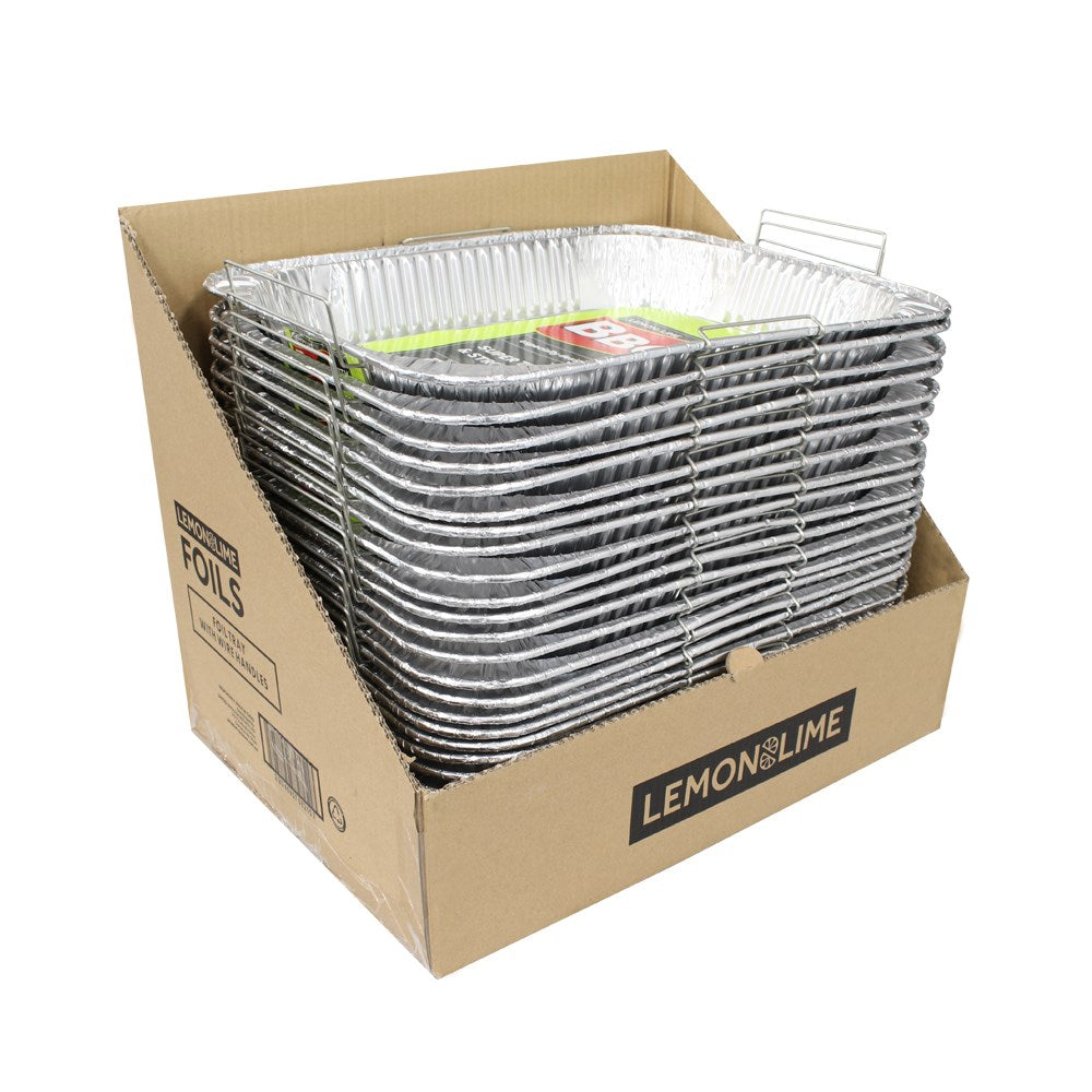 Foil Tray with Wire Handles 45.5 x 34 x 6.5cm
