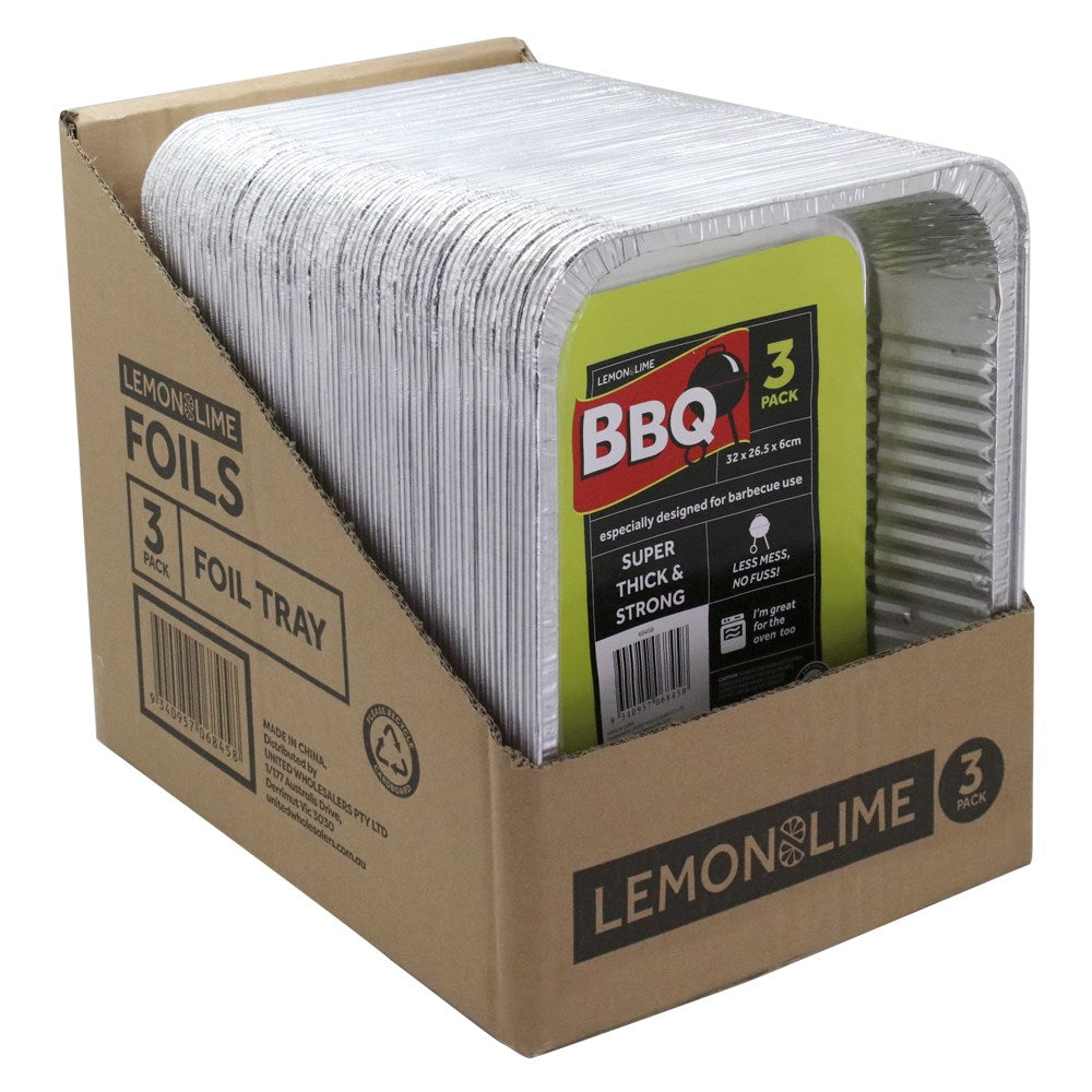3 Pack Foil Tray 32 x 26cm