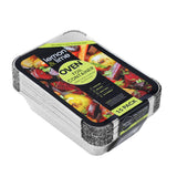 15 Pack Foil Container with Lid 22cm x 15.5cm x 5cm