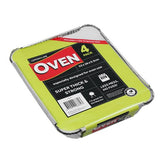 Foil Tray with Lid 32 x 26 x 5.5cm - 4 Pack