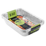 5 Pack Deep Baking Foil Tray 36cm x 29cm x 7.5cm