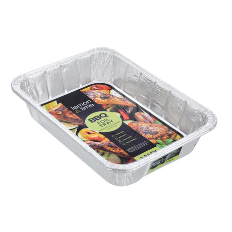 2 Pack Rectangle Foil Tray 37cm x 27cm x 7cm