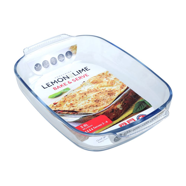 Rectangular Glass Baking Dish with Handles 3.8L