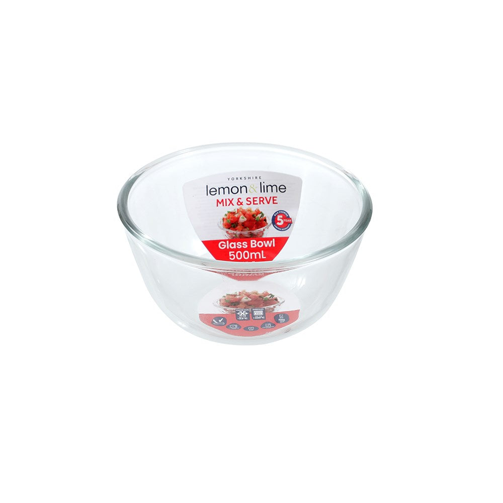 Glass Mixing Bowl 500ML 13cm x 13cm x 7cm