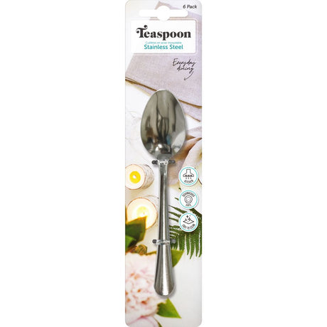 Stainless Steel Teaspoons – 6 Pack