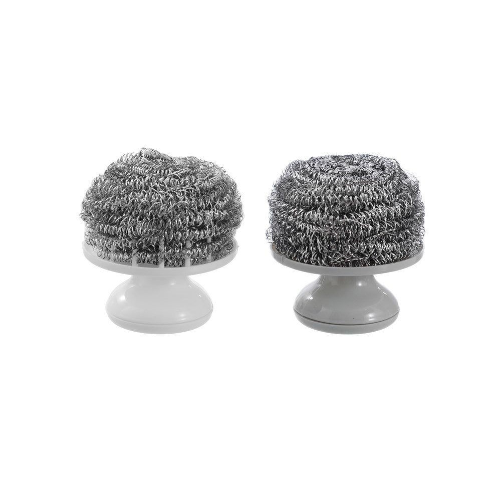 2 Pack Stainless Steel Scourer With Handle