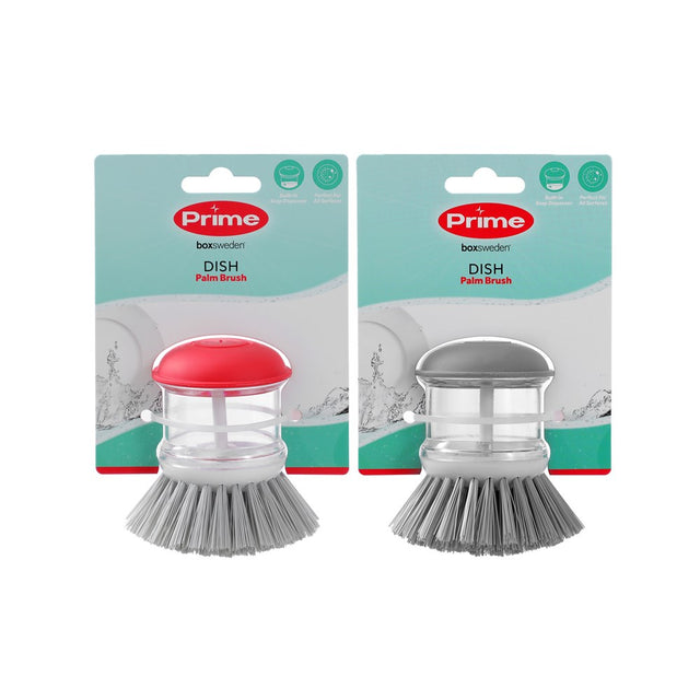 Palm Dish Brush with Soap Dispenser 2 Assorted