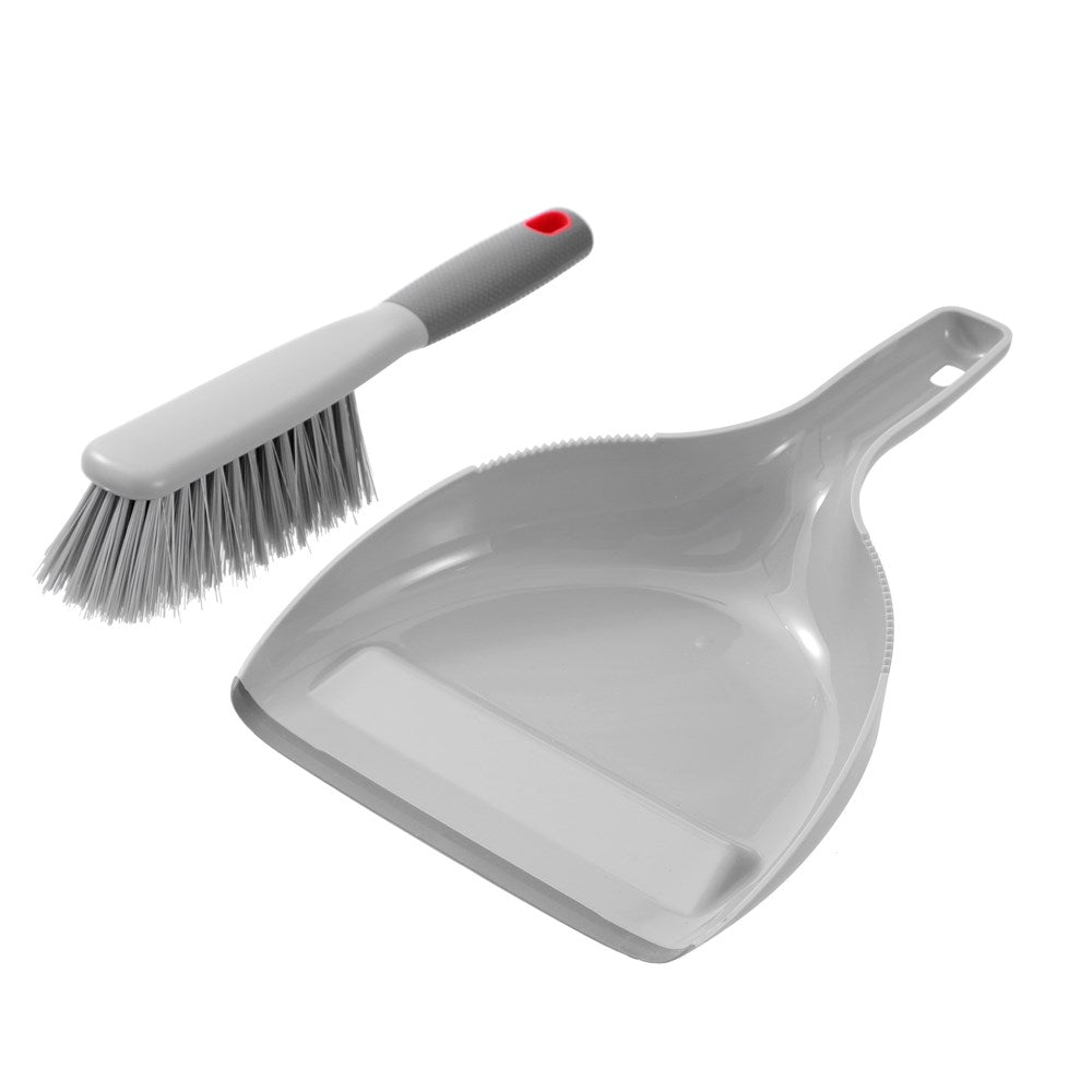 Dustpan and Brush Set with Soft Grip Handle