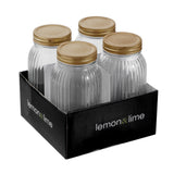 4 Pack Roma Ribbed Conserve Jar 800ML