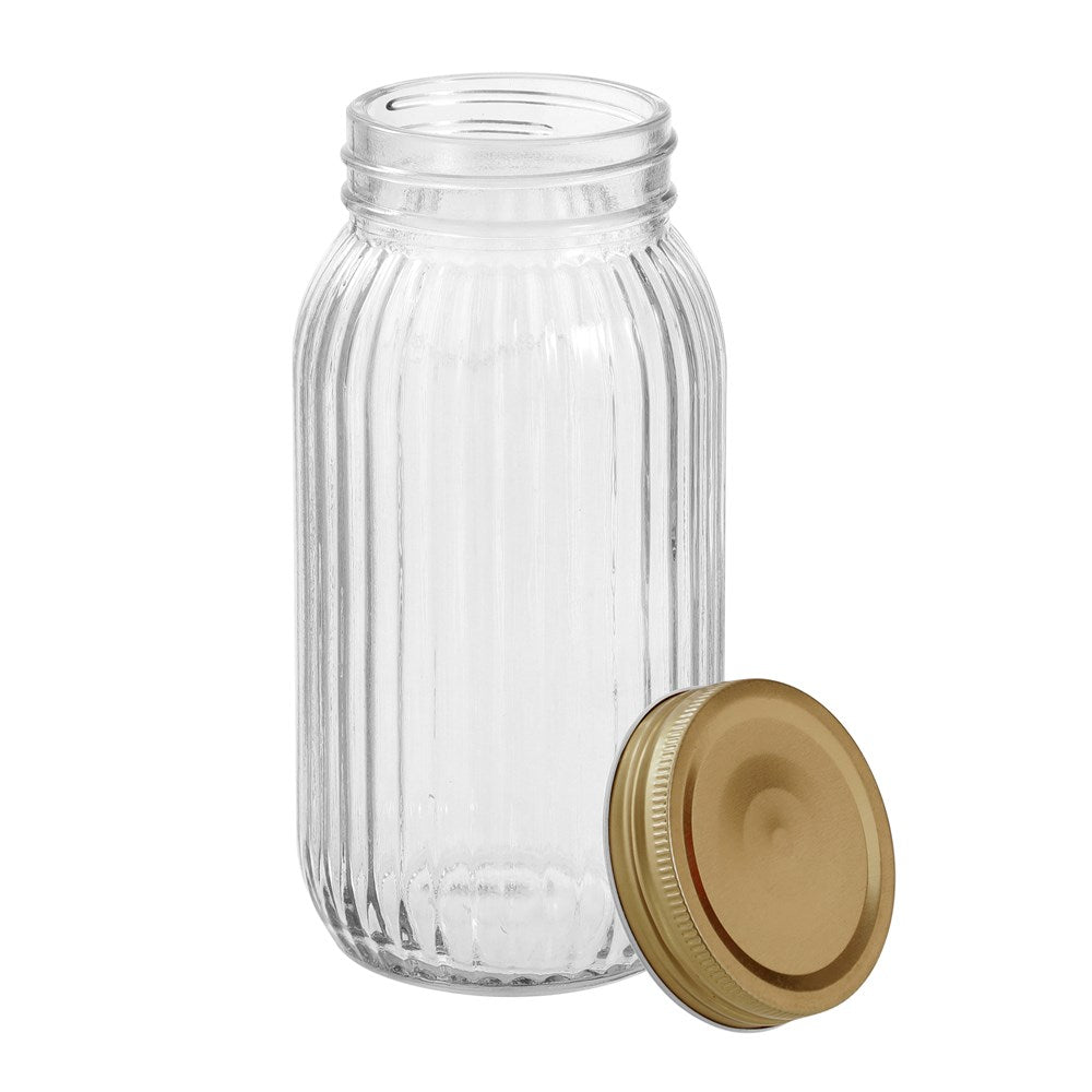 4 Pack Roma Ribbed Conserve Jar 800ml