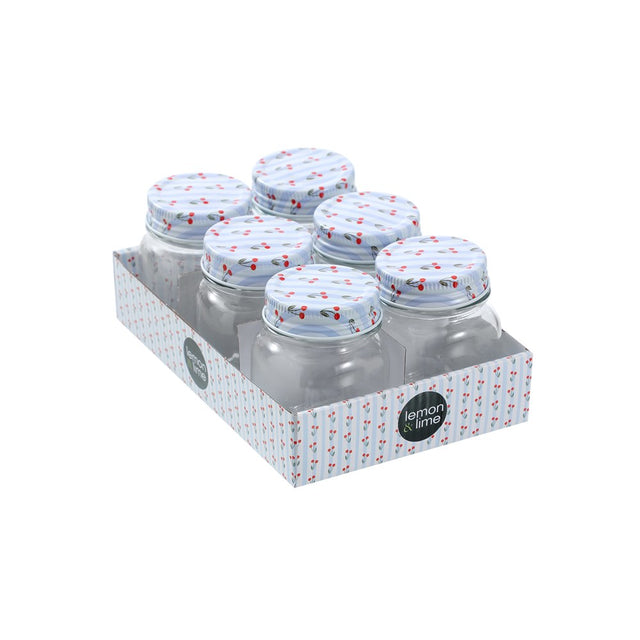 6 Pack Cherry Stripe Deco Conserve Jar 180ML
