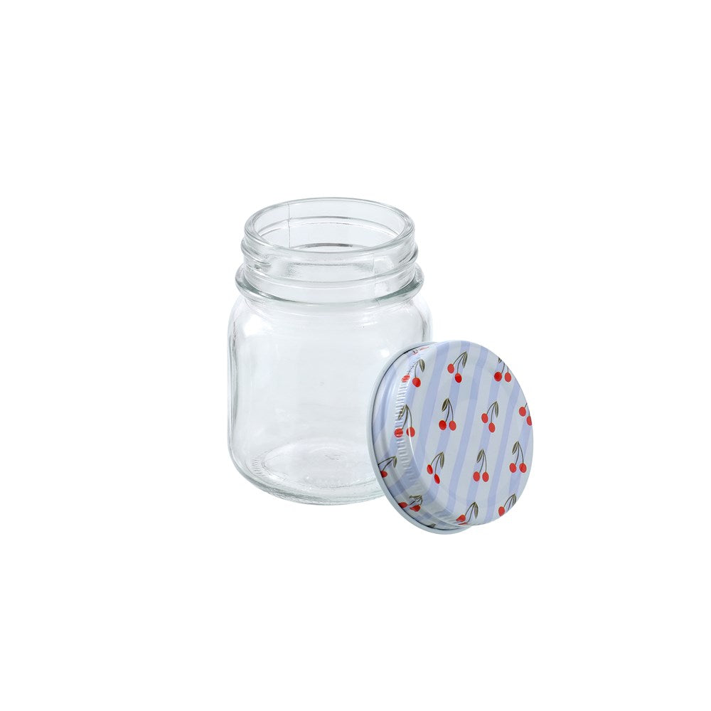 6 Pack Cherry Stripe Deco Conserve Jar 180ml