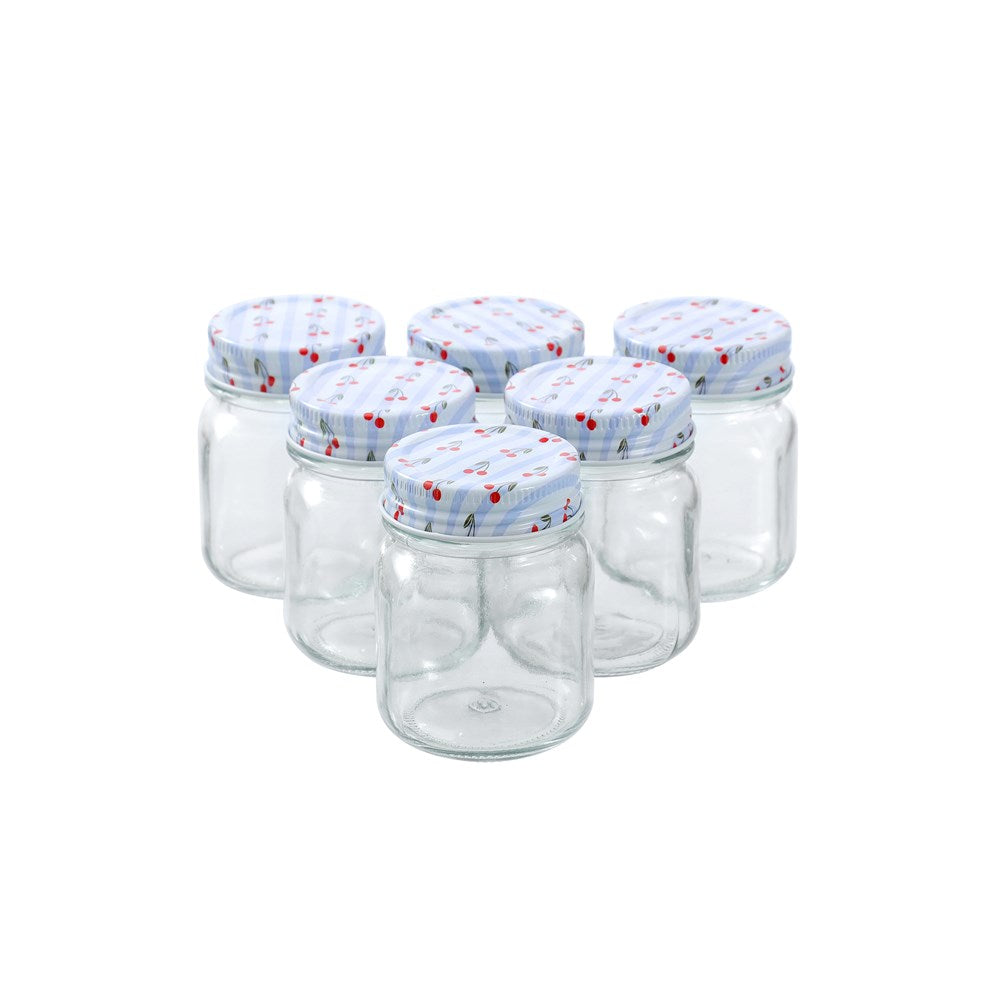 6 Pack Cherry Stripe Deco Conserve Jar 180ml
