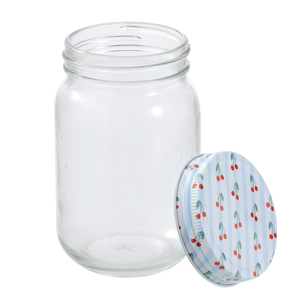6 Pack Cherry Stripe Deco Conserve Jar 500ml