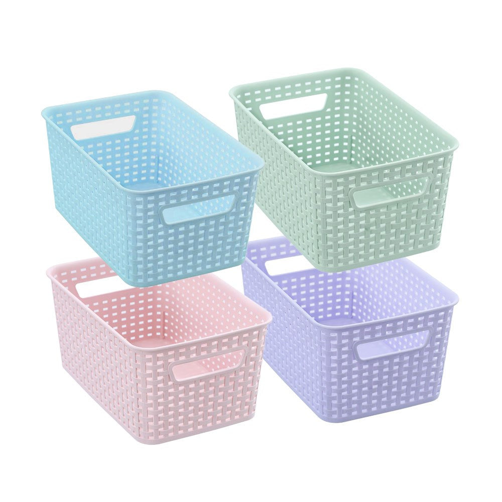 Woven Pastel Basket 18.5 x 28 x 13cm