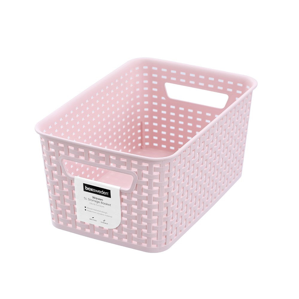 Woven Pastel Basket 18.5 x 28 x 13cm