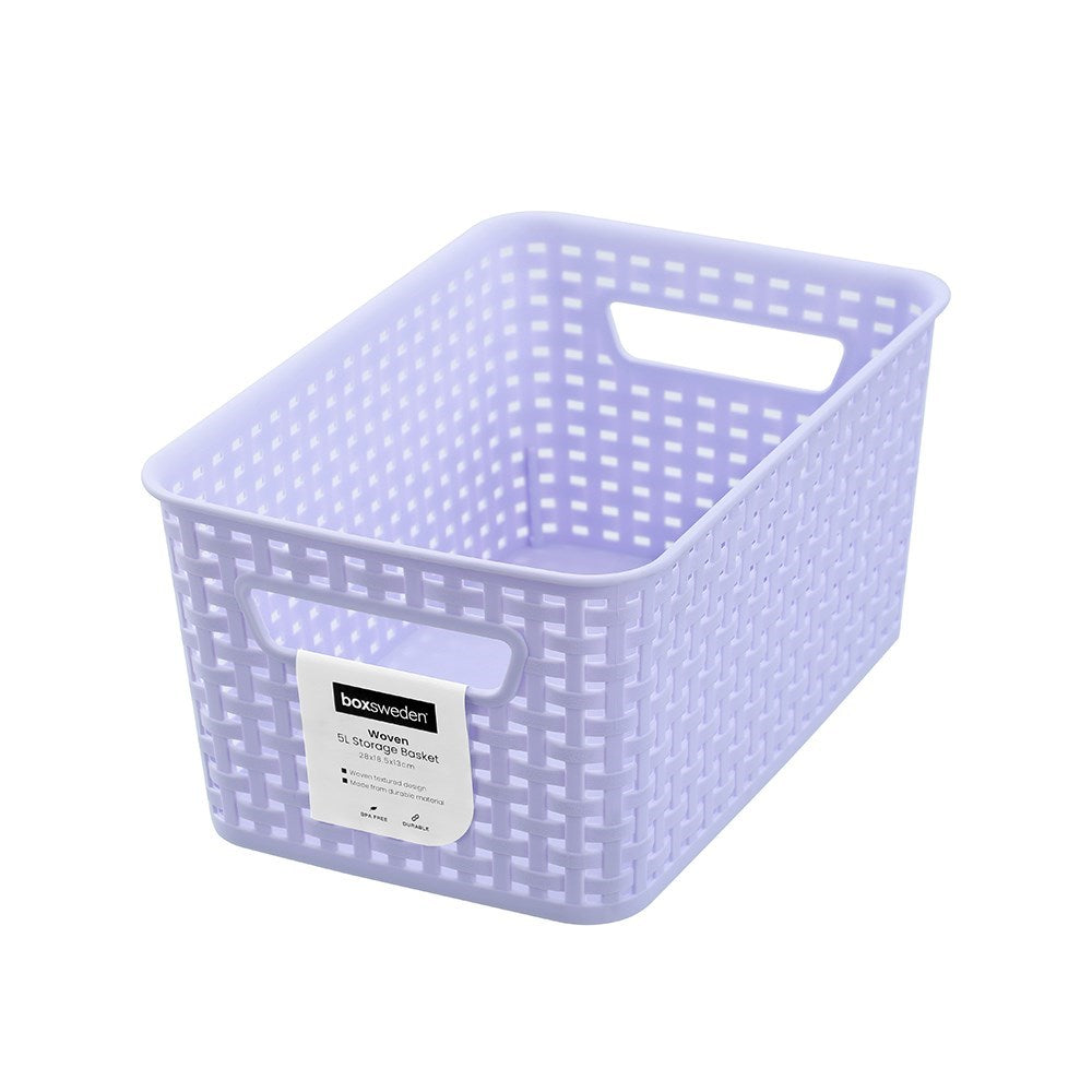Woven Pastel Basket 18.5 x 28 x 13cm