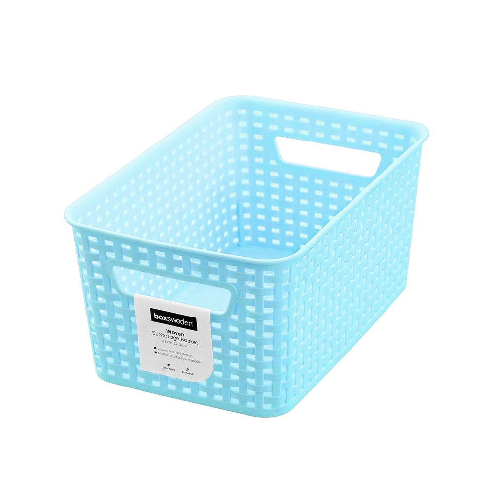 Woven Pastel Basket 18.5 x 28 x 13cm