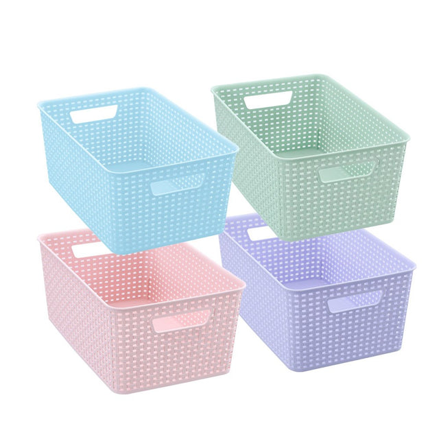 Woven Pastel Basket 26 x 39 x 16.5cm