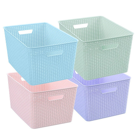 Woven Pastel Basket 34 x 44 x 25cm