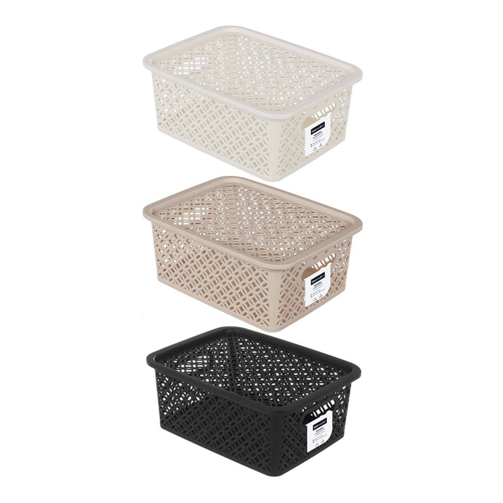 Medallion Basket With Lid 5L 3 Assorted