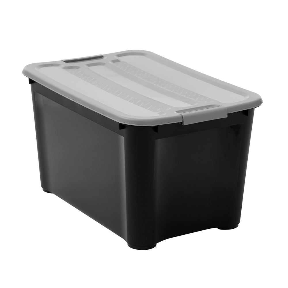 Black Tub with Coloured Lid 50L