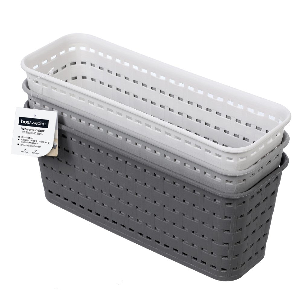 Woven Storage Basket 26 x 9 x 10cm