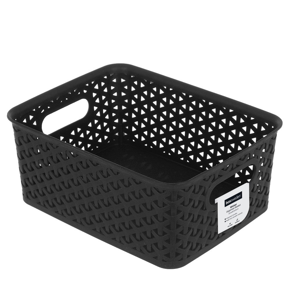 Small Wicker Design Organiser Basket 4 Assorted