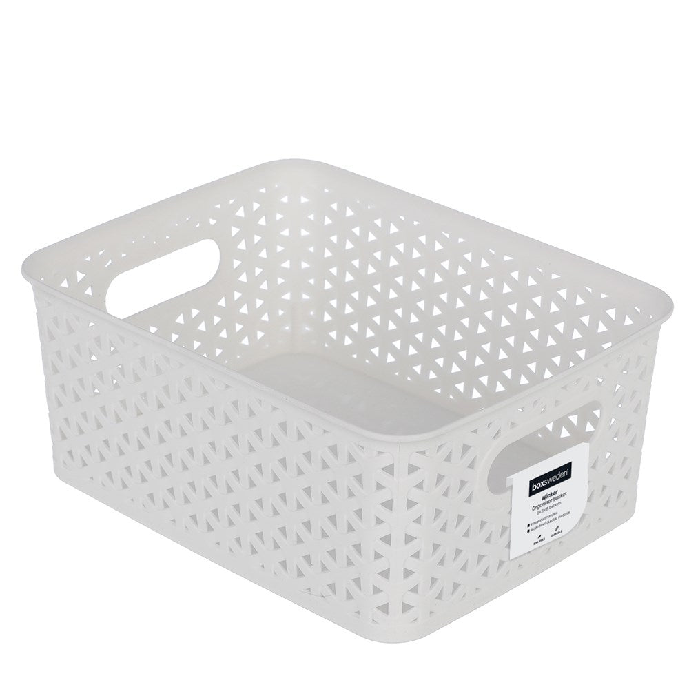 Small Wicker Design Organiser Basket 4 Assorted