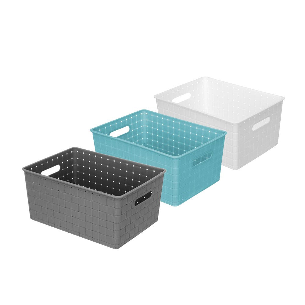 Logan Handled Storage Basket 32cm x 23cm x 14.5cm Assorted