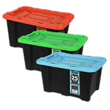 Industrial Tub Black with Coloured Lid 25L
