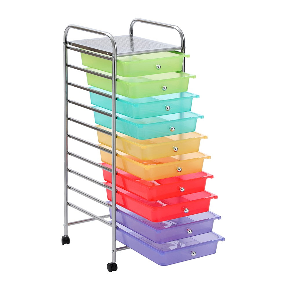 10 Drawer Storage Trolley with Wheels 32 x 36.5 x 90cm