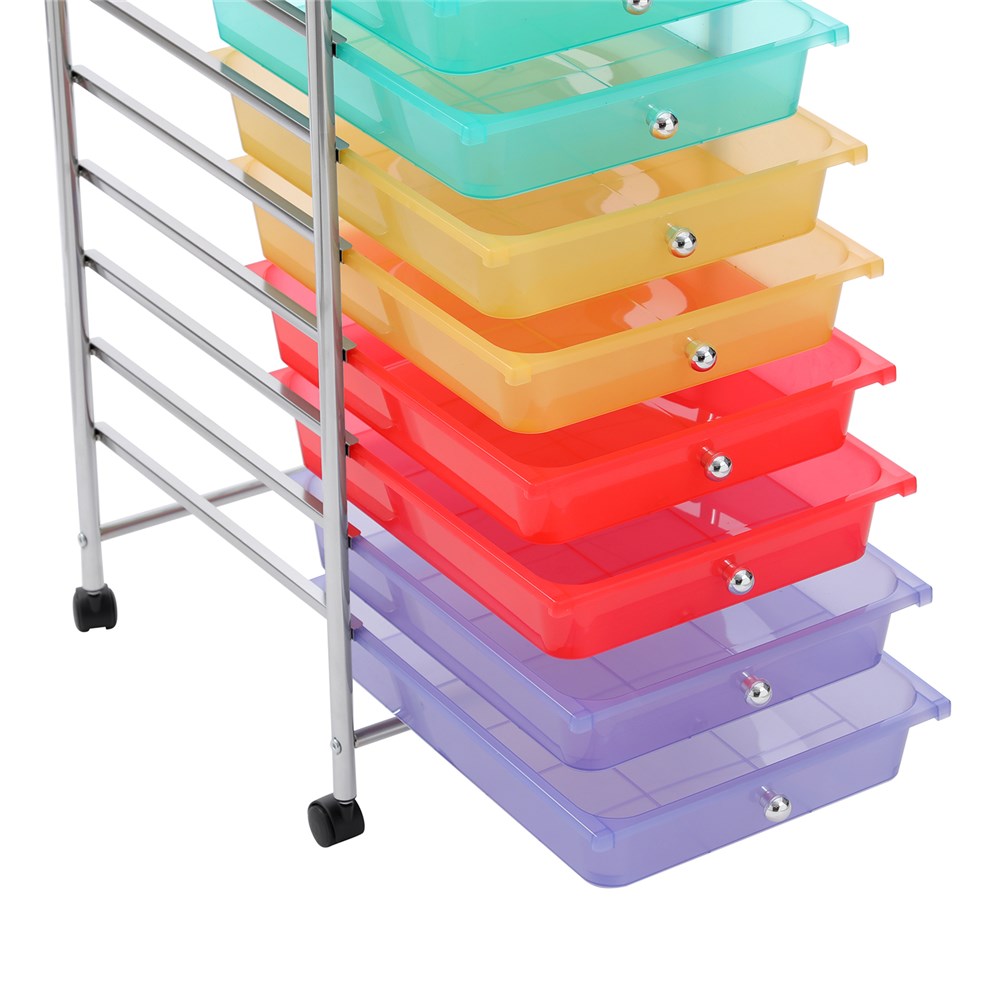 10 Drawer Storage Trolley with Wheels 32 x 36.5 x 90cm