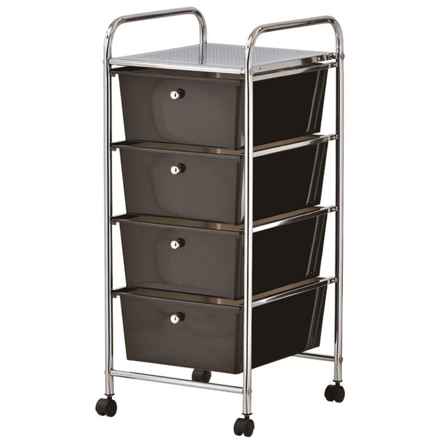 4 Drawer Storage Trolley with Wheels 32cm x 36.5cm x 76cm