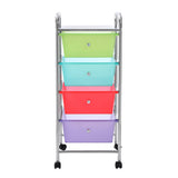 4 Drawer Storage Trolley with Wheels Neon 32 x 36.5 x 76cm
