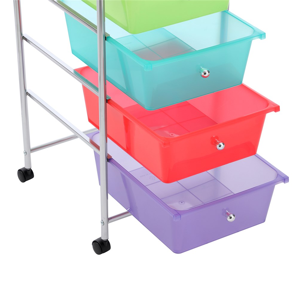 4 Drawer Storage Trolley with Wheels Neon 32 x 36.5 x 76cm