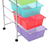 4 Drawer Storage Trolley with Wheels Neon 32 x 36.5 x 76cm