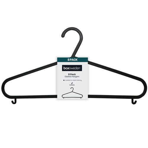 Plastic Clothes Hangers – 8 Pack