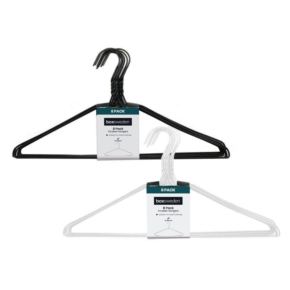 8 Pack Coated Wire Hangers 40cm Assorted