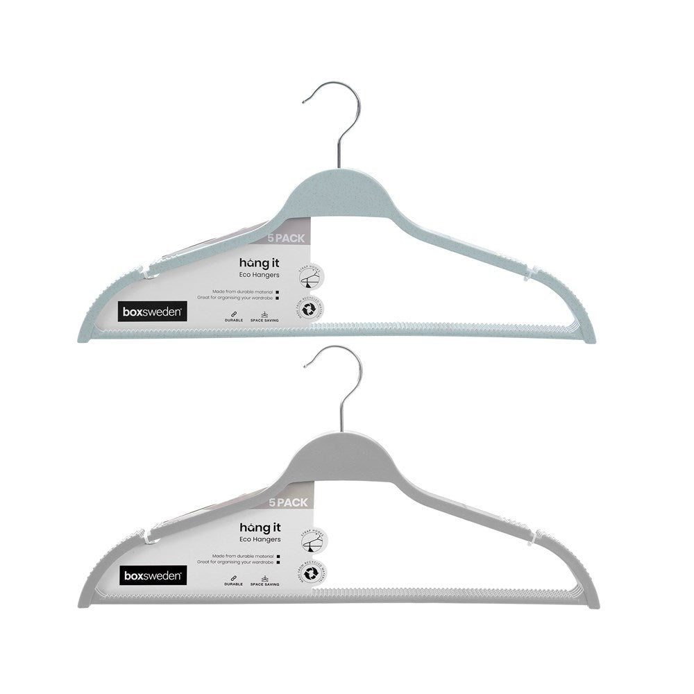 5 Pack Eco Hangers 45cm Wheat Straw Assorted