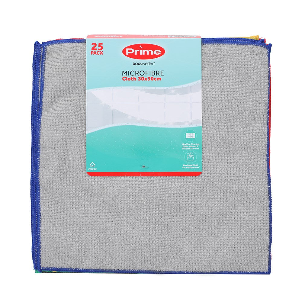 25 Pack Microfibre Cloths 30 x 30cm