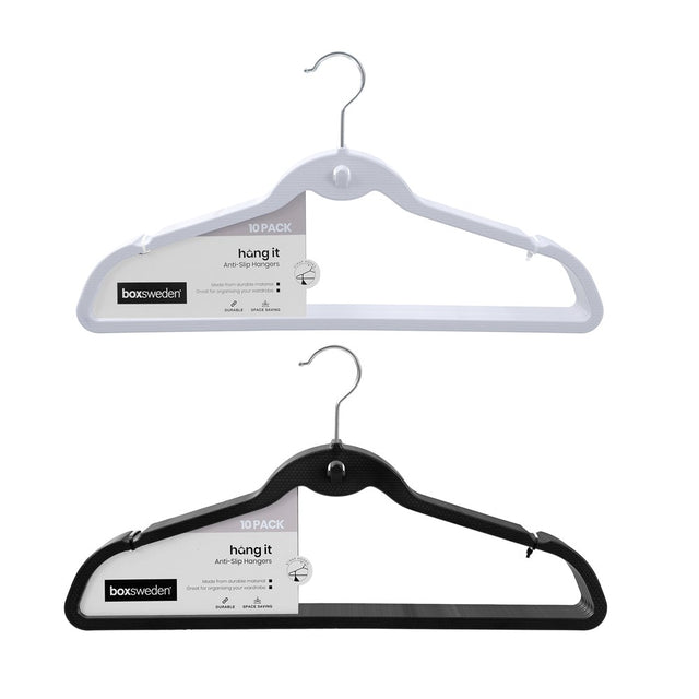 10 Pack Space Saving Hangers 45cm Assorted