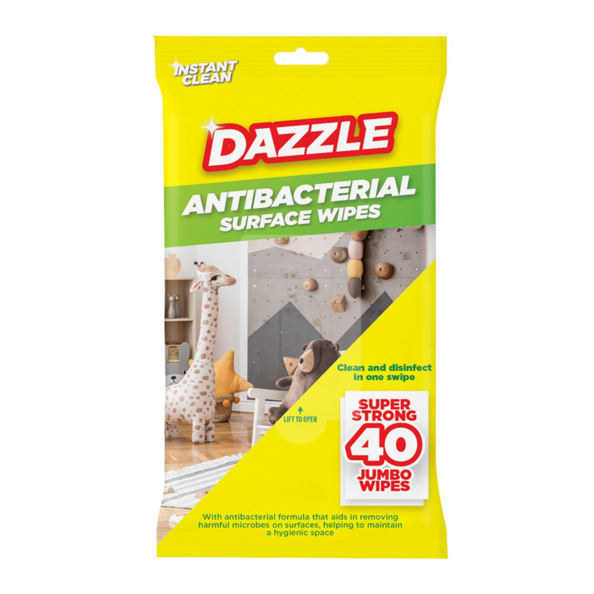 Dazzle Antibacterial Wipes - 40 Pack