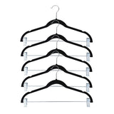 5 Pack Velvet Hangers With Clips 42cm