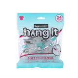 24 Pack Soft Touch Square Clothes Pegs